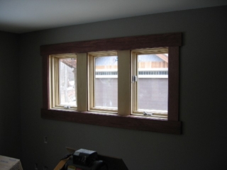 Looking Northeast; master bedroom painted Shenandoah Taupe (as is master bedroom and lower level bedroom); garage doors installed