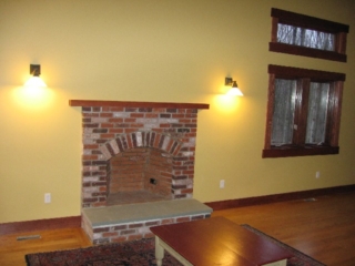 Looking Northwest into the living room; we moved a few things in over the weekend