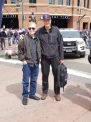 Fellow baseball card aficionado, Rick Roblek, joins "Dudders" for home opener.