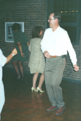 Joe Lee loosening up just a little on the dance floor at Pueblo Union Depot