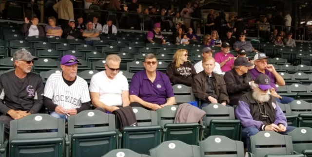 Rog in front of L-R: Herb Brockman, Don Thompson, Mel Heatherly, Dave Dudley, Rick Roblek, Don Dudley, Tim Simmons, 2019/04/05