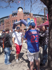 Not many Cubs jerseys today