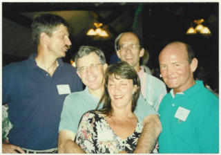 Don Dudley, Bill Waggener, Linda (Wicken) DeLeon, Dave Binkley and Charles Tappero at Pueblo Union Depot