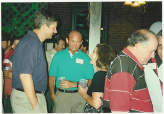 Dave Daurio (background), Don Dudley, Bill Chapparo (background), Charles Tappero and ? at Pueblo Union Depot