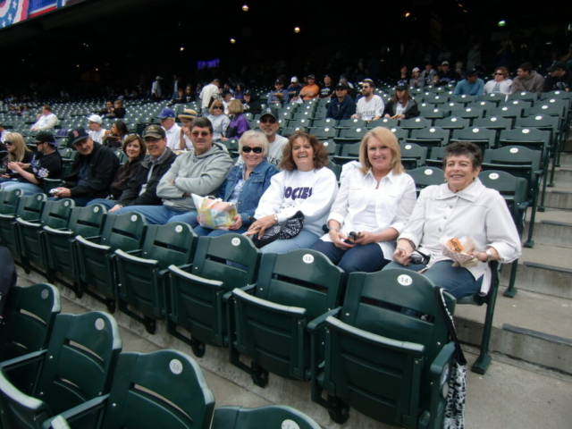 In the Seats Early, R-L: Kathy Thorpe, Margie Dudley, Jan Smith, Dave Dudley, Joseph Lee Klune, Mary Dudley, Don Dudley