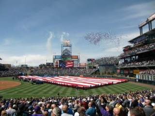 Huge Flag and Lots o' Balloons